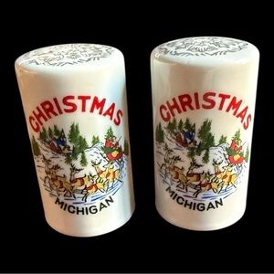 Vintage Souvenir Salt and Pepper Shakers from Christmas, Michigan